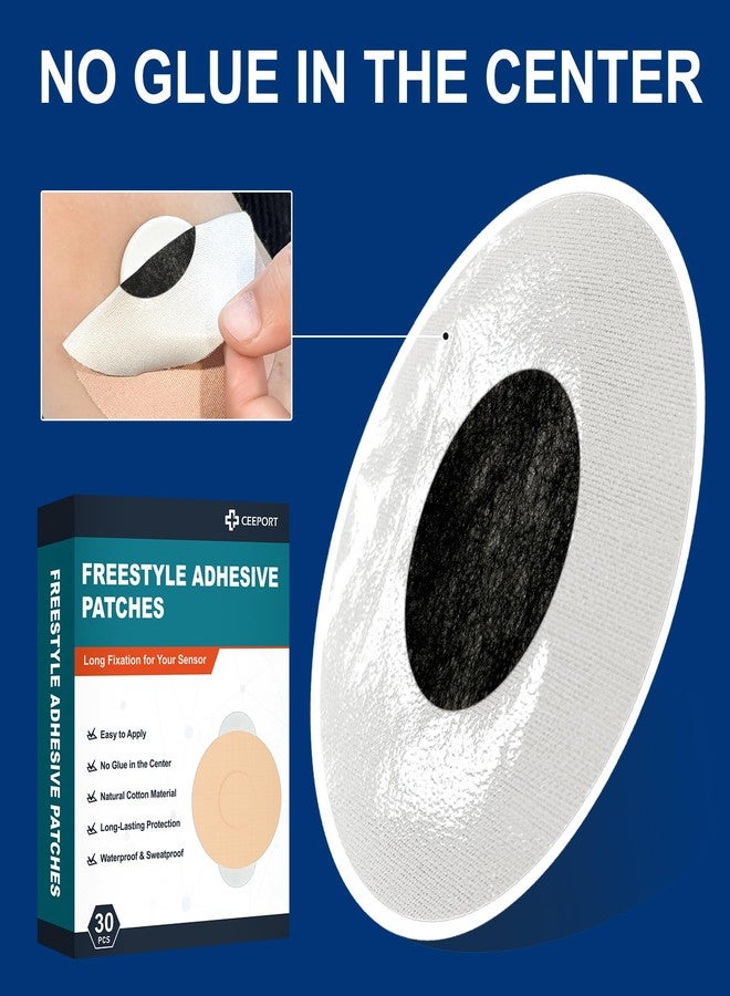 Ceeport 30 Pack Freestyle Adhesive Patches, Sensor Covers Intended for Freestyle Libre 2/3-Enlite-Medtronic Guardian, CGM Sensor Patches, No Glue in The Center, Long Fixation for Your Sensor(Tan) - Image 5