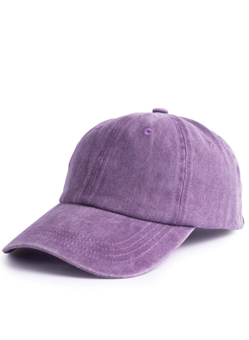 ايه ار سابلاي Ar Washed Cap من Arij Bags | كاب كاجوال للجنسين، قطن مغسول بملمس ناعم، قابل للتهوية، خفيف، حزام قابل للتعديل للاستخدام اليومي (بنفسجي) - Image 1