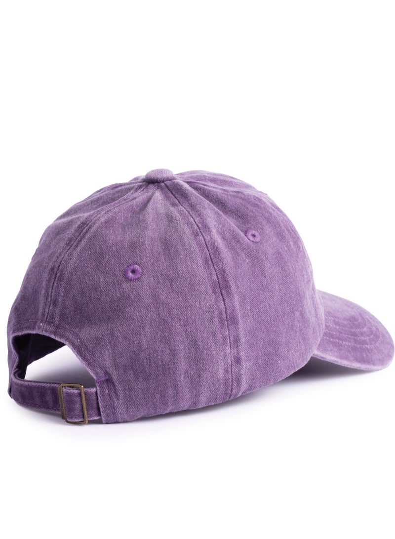 ايه ار سابلاي Ar Washed Cap من Arij Bags | كاب كاجوال للجنسين، قطن مغسول بملمس ناعم، قابل للتهوية، خفيف، حزام قابل للتعديل للاستخدام اليومي (بنفسجي) - Image 2
