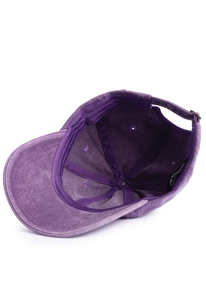 ايه ار سابلاي Ar Washed Cap من Arij Bags | كاب كاجوال للجنسين، قطن مغسول بملمس ناعم، قابل للتهوية، خفيف، حزام قابل للتعديل للاستخدام اليومي (بنفسجي) - Image 3