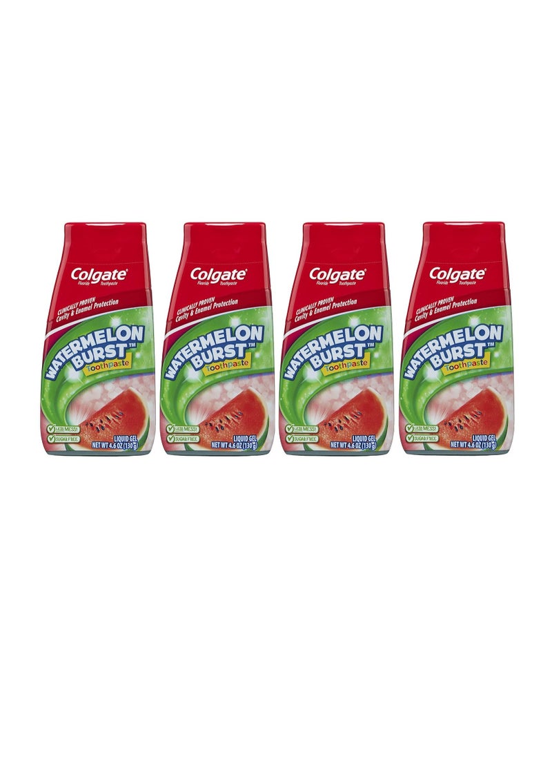 Colgate Colgate Anticavity Kids Toothpaste with Fluoride for Ages 2+, Watermelon Burst Flavor - 4.6 Ounce (4 Pack) 