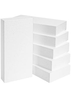 6-Pack Rectangle Styrofoam Blocks for Arts and Crafts, Lightweight DIY Modelling Foam (12 x 6 x 2 inch)