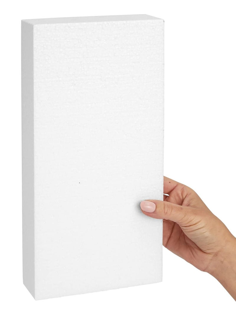 CRAFT MAGIC - 6-Pack Rectangle Styrofoam Blocks for Arts and Crafts, Lightweight DIY Modelling Foam (12 x 6 x 2 inch) - Image 1