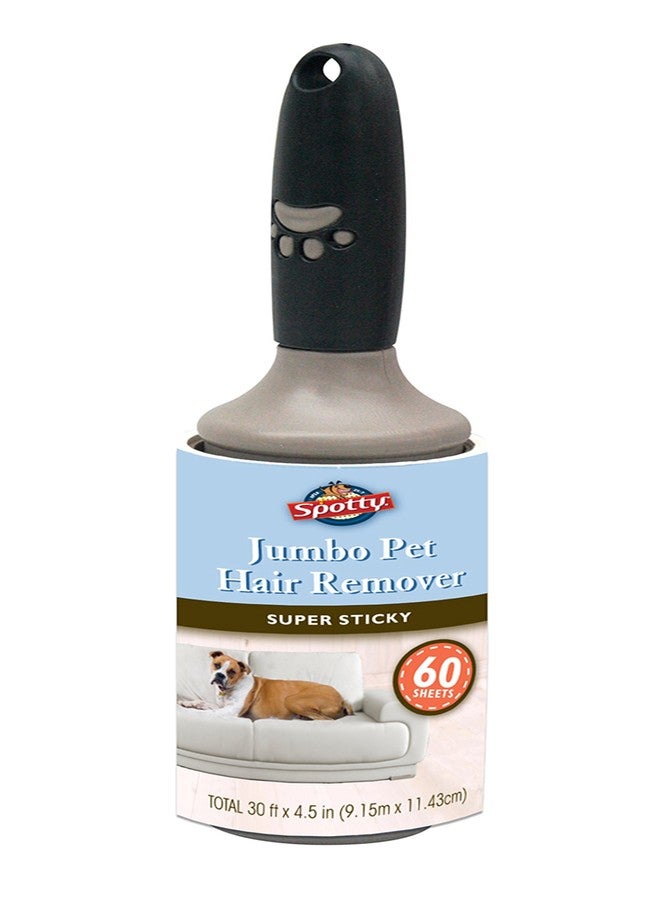 Spotty Jumbo Extra Sticky, Adhesive Lint Roller Pet Cat & Dog Hair Remover for Clothes and Furniture, 60 Sheet ct - Image 1