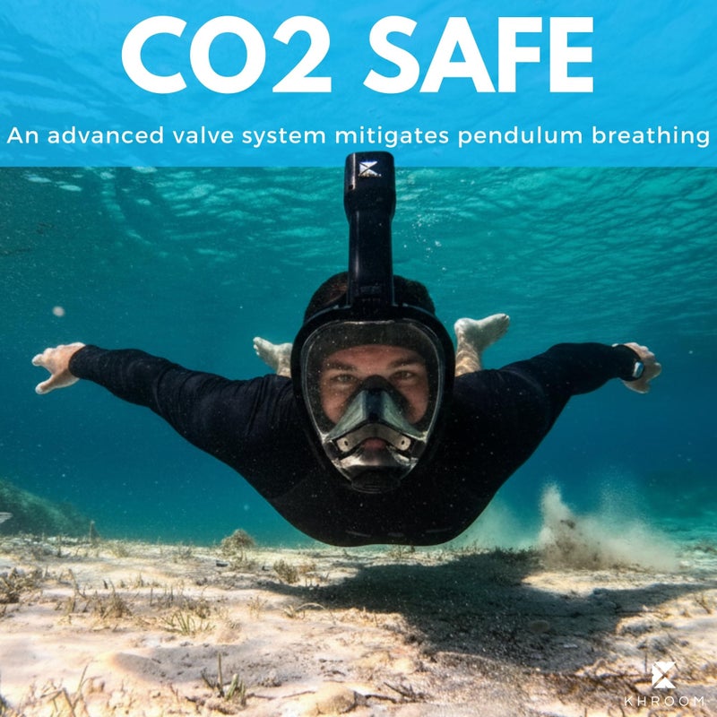 Khroom Full Face Snorkel Mask Adult | Snorkeling Gear for Adults | CO2-Safe Valve System | 3X Enlarged Tube for Easy Breathing | Scuba Mask | Diving Mask Snorkel Set (L/XL, Turquoise) - Image 4