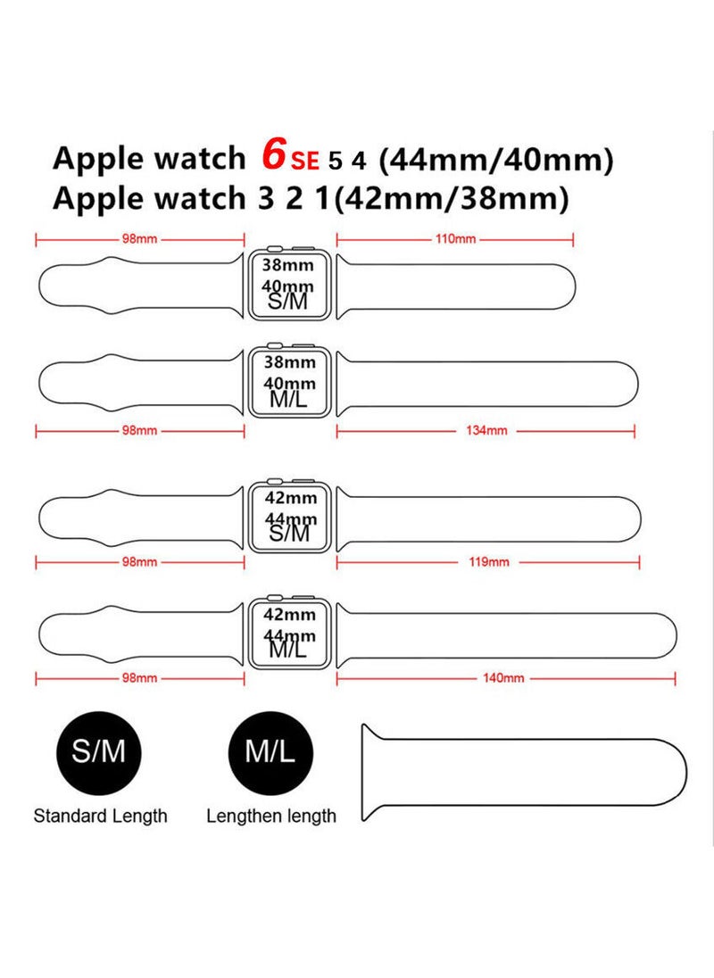 YOMNA - Strap For Apple Watch Series - Iwatch Silicone Sport Band Strap 42/44Mm Peach And Dark Blue (Set Of 2) - Image 1