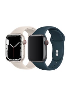 Strap For Apple Watch Series - Iwatch Silicone Sport Band Strap 42/44Mm Peach And Dark Blue (Set Of 2)