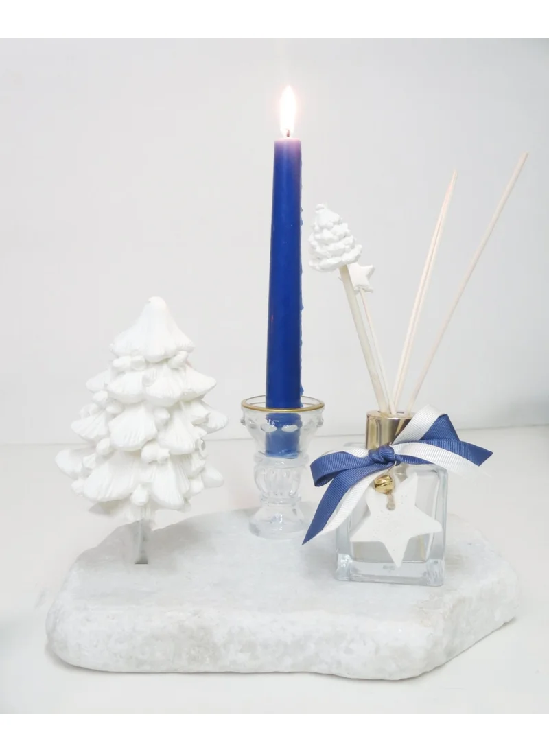 Missi Scented Pine Tree Object Natural Ecru Marble Base
