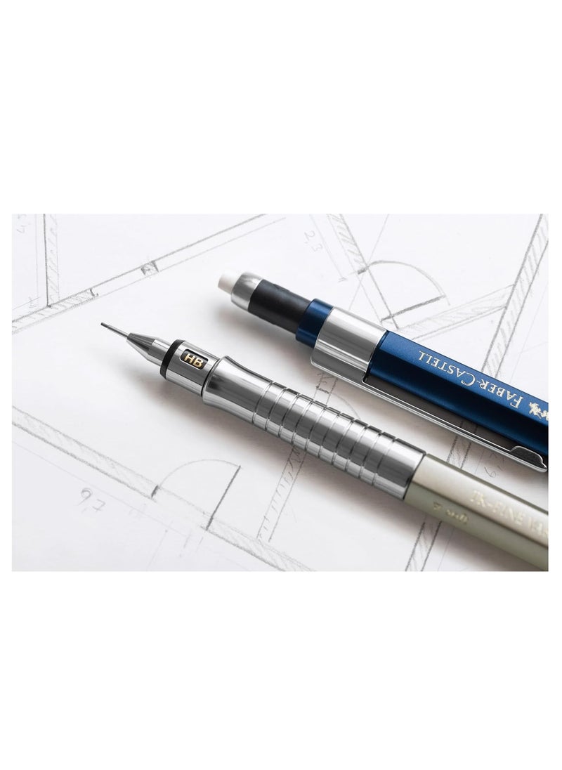 Faber-Castell Mechanical Pencil TK-Fine Vario L 0.5mm Indigo, Soft: anti-lead cushion mechanism for general writing hard: lead fixing mechanism for drawing and design
