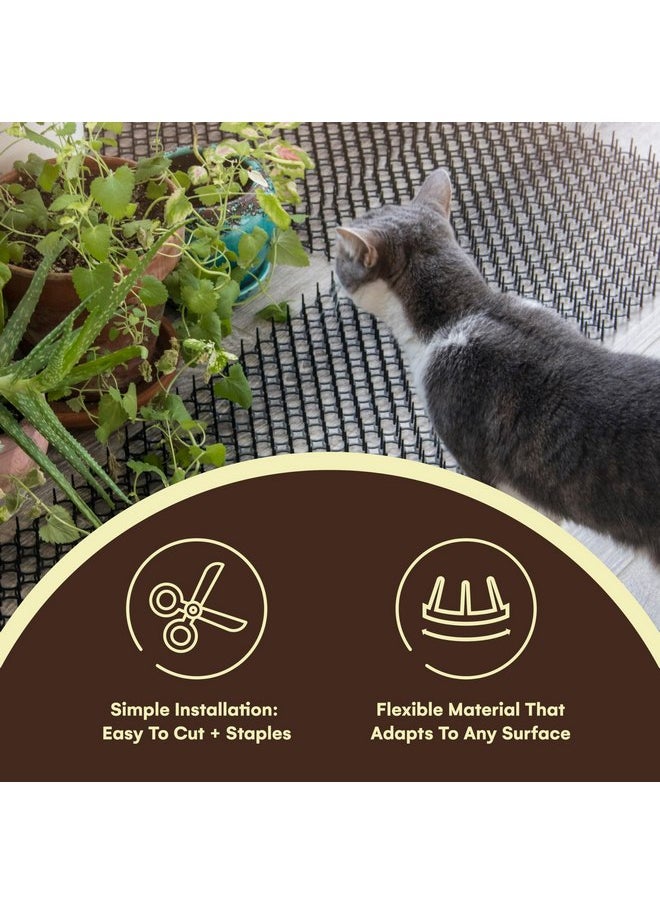 Homarden - Homarden Cat Scat Mat 6 Piece Set - 19 x 5 in - Cat Indoor/Outdoor Deterrent Pad - Dog and Cat Spike Mat Anti-dig for Garden - Cat Anti- Scratch Mat with 1 inch Plastic Spikes - Image 1
