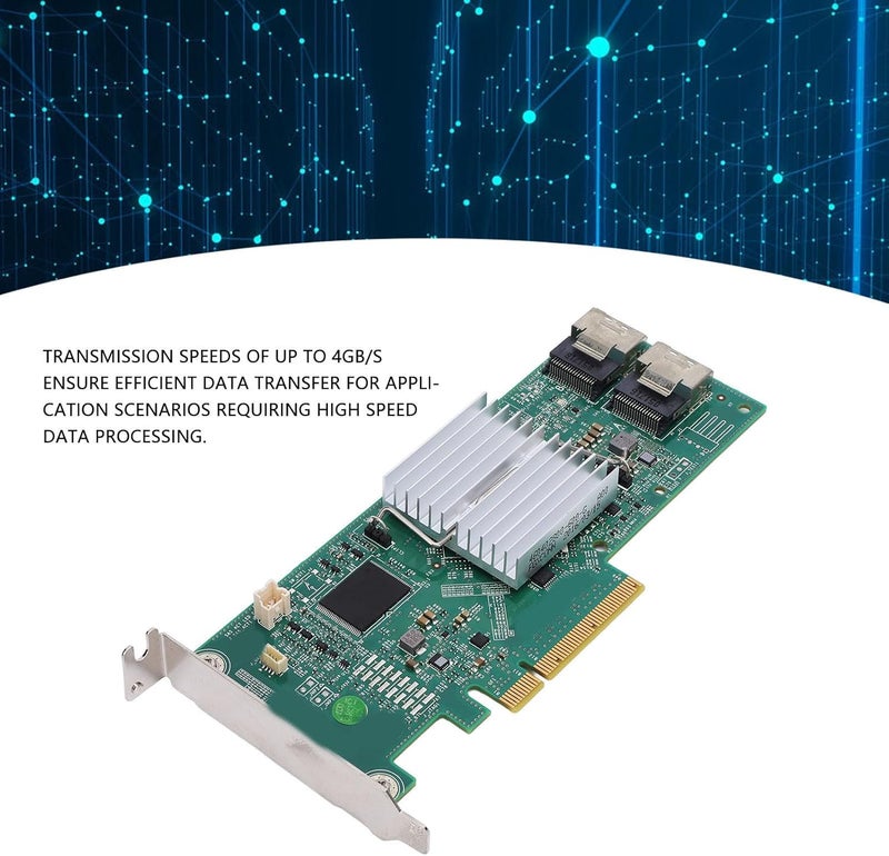 H310 IT Mode SAS Compatible RAID 0 1 5 10 Array Card, PCI Ex8 4Gb / S Dual SFF8087, 8 Ports Storage Controller for Expanded Data Safety - Image 2