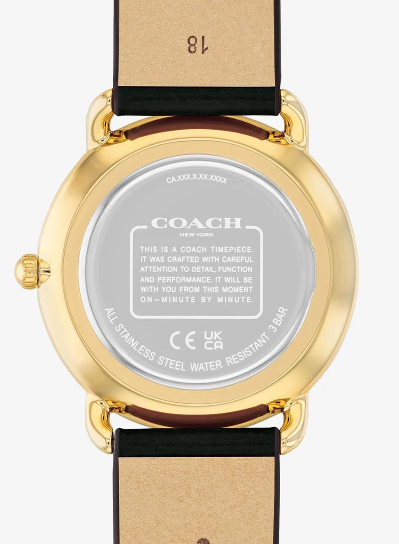 Coach  2-Hand Elliot Collection Quartz Movement Watch For Women With Black Leather Strap - 14504245 for Women | Best Price UAE