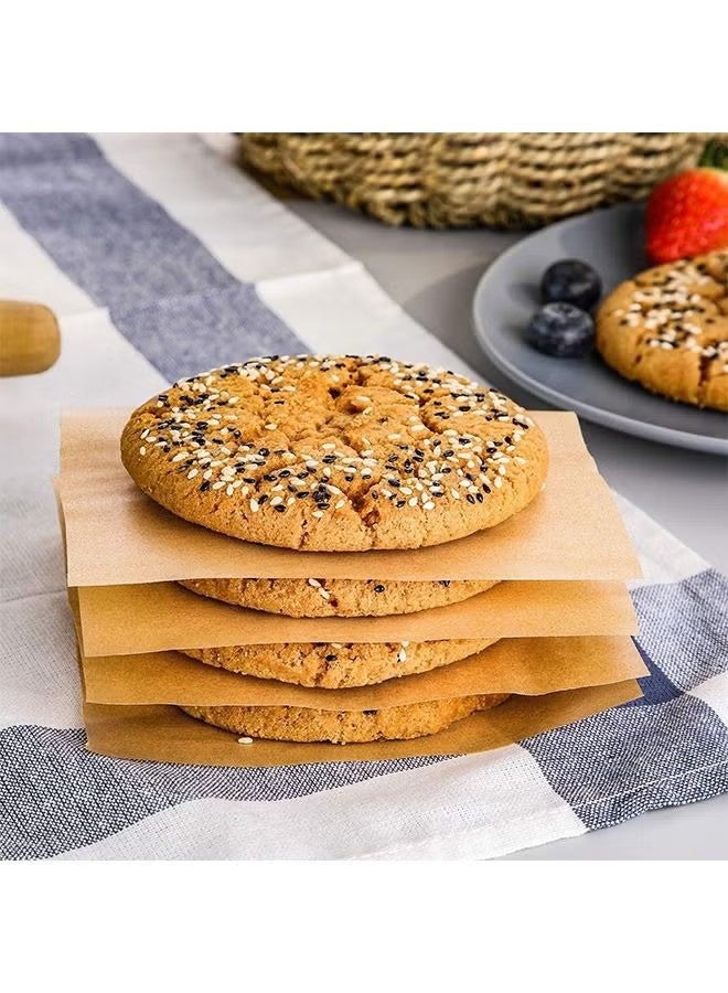 واي جيه ورق شمع برجر مربع بحجم 200 قطعة ورق، ورق شمعي مزدوج الوجهين غير مصقول وغير مبيض، ورق شمعي لتخزين الحلوى المنفصلة فطيرة باتي (بني) - Image 4