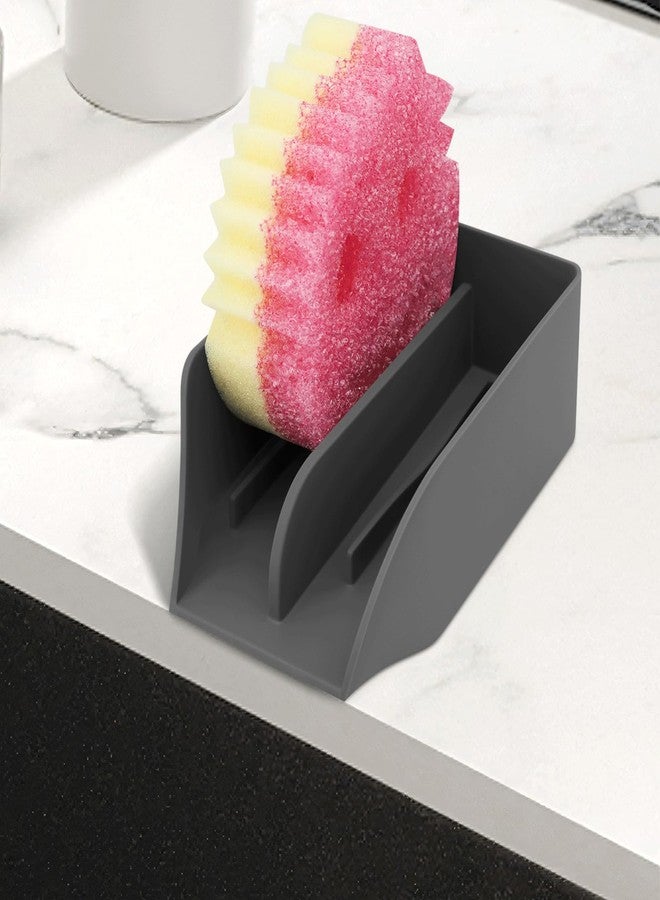 AMAZYC-US Smiley Face Sponge Holder for Scrub Daddy Kitchen Sink with Drain Spout, Sponge Holder, Large Soap Dish, Sink Caddy Organizer, Dishwasher Safe, Kitchen Accessories - Image 1