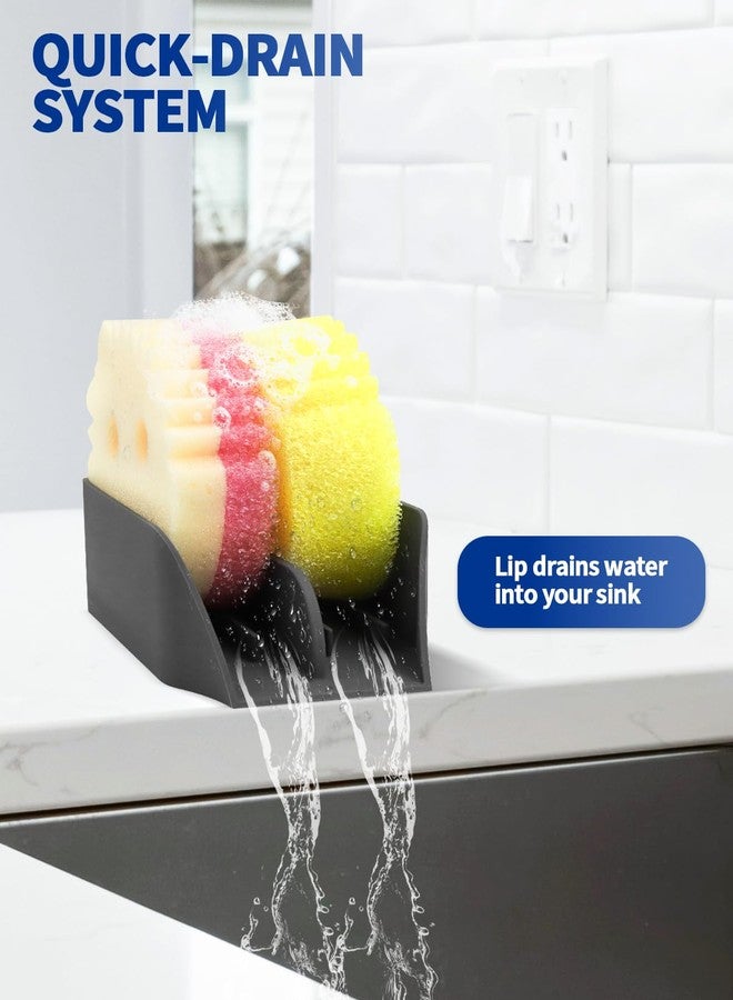 AMAZYC-US Smiley Face Sponge Holder for Scrub Daddy Kitchen Sink with Drain Spout, Sponge Holder, Large Soap Dish, Sink Caddy Organizer, Dishwasher Safe, Kitchen Accessories - Image 4