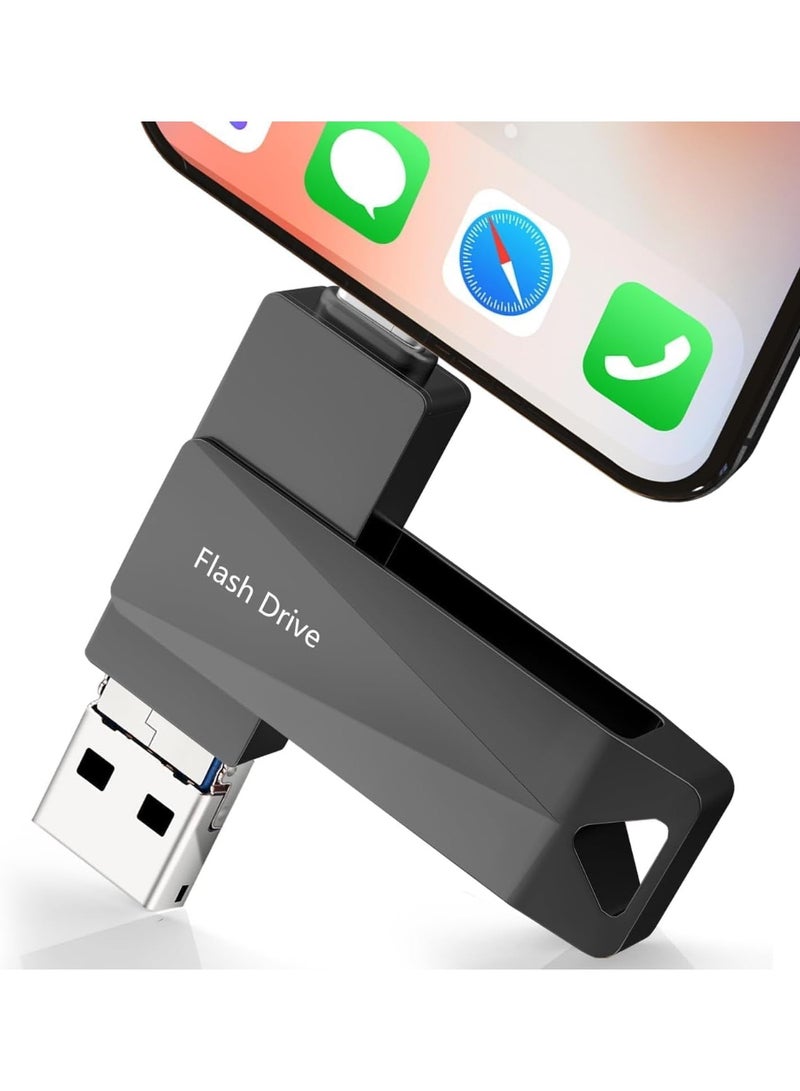 محرك أقراص فلاش 4 في 1 سعة 1 تيرابايت - تخزين الصور لأجهزة iPhone/Android - محرك أقراص مزدوج ممتاز لأجهزة الكمبيوتر المحمولة والأجهزة اللوحية | محركات أقراص فلاش محمولة USB 3.0 - هارد تخزين صور للايفون والاندرويد - Image 1