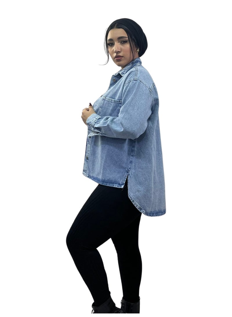 Casual Long Sleeves Denim Jacket - Image 2