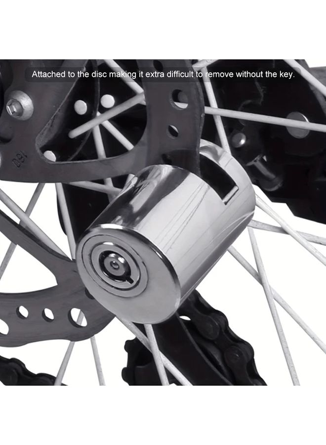 Heavy Duty Disc Brake Lock Silvery High Security Anti Theft Bicycle Motorcycle Bike - Image 1