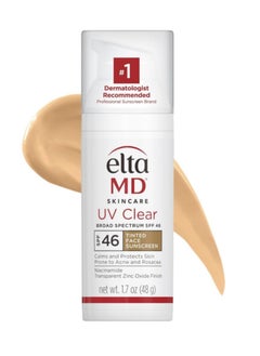 EltaMD EltaMD UV Clear Tinted Face Sunscreen, SPF 46 Oil- Free Tinted Sunscreen with Zinc Oxide, Dermatologist Recommended Sunscreen, 1.7 oz Pump  - Image 1