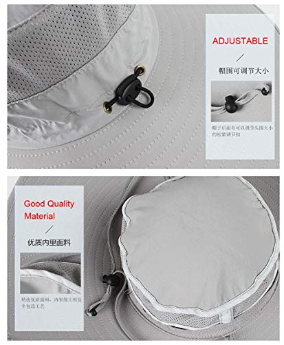 HUAMULAN Men 6" Wide Brim Sun Hat Summer Outdoor Unisex Women Bucket Safari Fishing Hats for Hiking Beach Garden Kayaking - Image 5