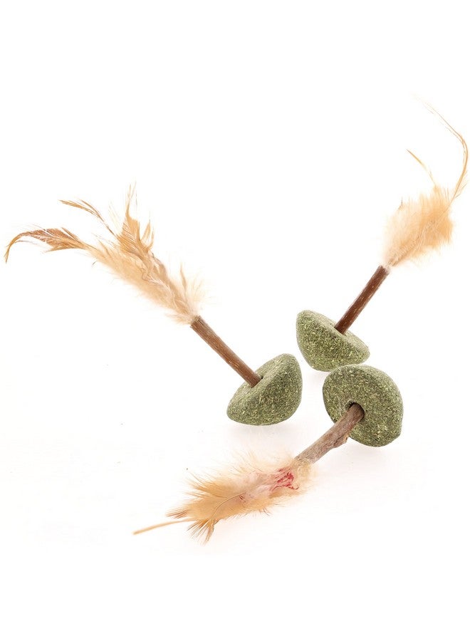 Raw Paws Silvervine Lollipop Toys, 3 ct - Feather Toys for Indoor Cats - Interactive Cat Toys with Feathers - Cat Kicker Toy - Image 1