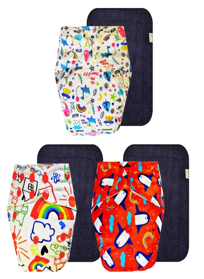 Dumbledo Premium Cloth Diaper with Gray Insert (Pack of 3) | Snug Fit | Breathable | Easy to Clean | Worry-Free Diapering | 3 Months - 3 Years | Unisex Baby - Image 1