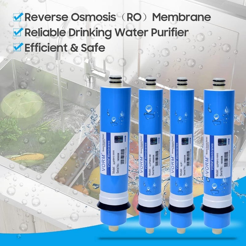 Eacam RO Water Reverse Osmosis System Membrane Universal Compatible Replacement Water Filter Drinking Water Purifier 100G - Image 2