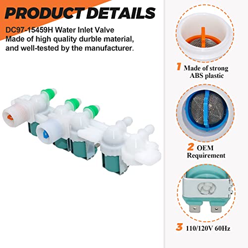Beaquicy DC97-15459H Water Inlet Valve by Beaquicy - 3 Years Warranty - Replacement for Samsung Washing Machine - Replaces AP5621731, PS4220862, EAP4220862 - Image 2