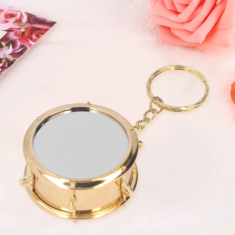 Agatige Mini Snare Drum Key Chain, Brass Simulated Portable Small Drums Keychain Musical Instrument Collectible Key Ring for Office, Travel, Outdoor Activity Use - Image 4