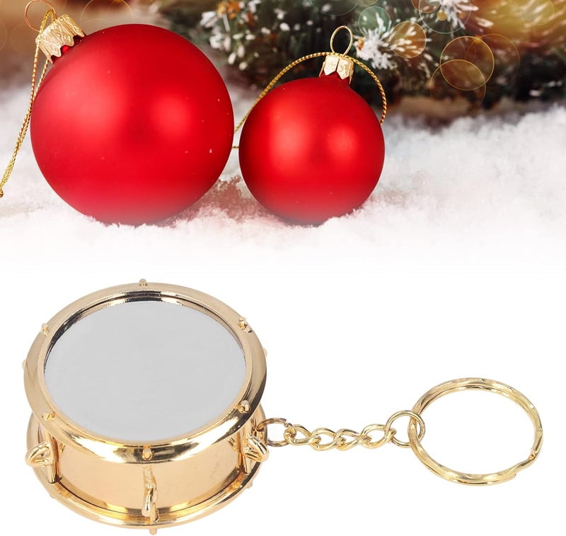 Agatige Mini Snare Drum Key Chain, Brass Simulated Portable Small Drums Keychain Musical Instrument Collectible Key Ring for Office, Travel, Outdoor Activity Use - Image 3