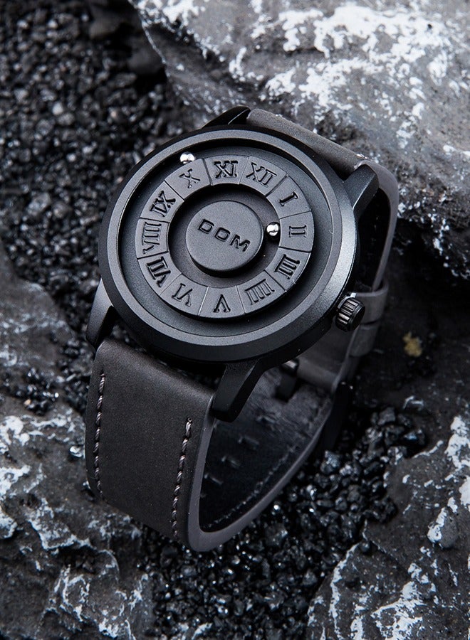 DOM magnetic ball floating cool men's watch, black technology creative personality concept waterproof fashion watch - Image 3