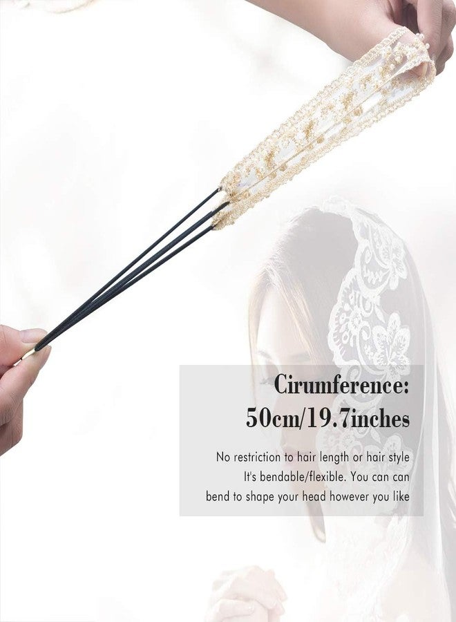 BeeSpring Elastic Ribbon Classic Headbands , Elegent Luxury Handmade Crystal Rhinestone Jewelry Beads Bridal Wedding Evening Pageants Proms Birthday Gift Headband Satin Ribbon Hiarband Headwrap Hair (black) - Image 4