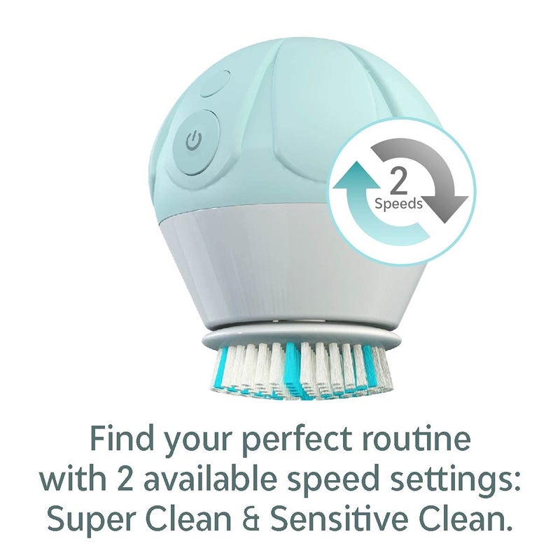 Tao Clean Ona Diamond Orbital Facial Brush and Cleansing Station â€“ Robin's Egg Blue â€“ Electric Face Cleansing Brush with Ergonomic Handle, Dual Speed Settings, 2 Piece Set, (BA-0201-RBE-US) - Image 4