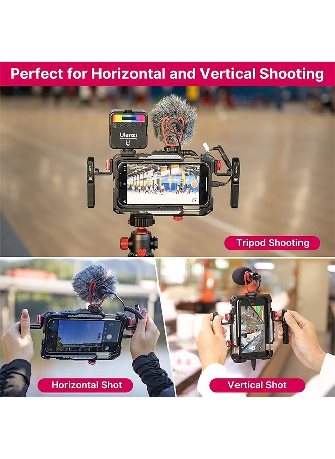 Ulanzi ULANZI Smartphone Video Rig with Handle, LINO Filmmaking Case Aluminum Alloy Phone Video Stabilizer Grip Tripod Mount for Video Maker Videographer with Cold Shoe for iPhone 16 15 Mini Pro Max 8 Plus  - Image 5