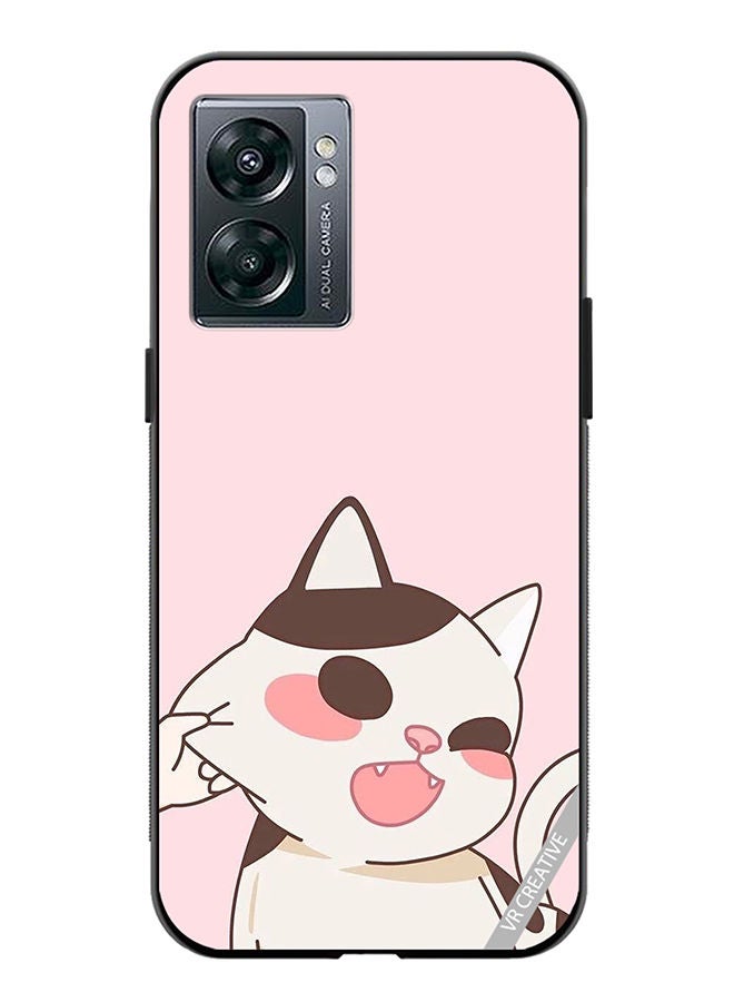 VR CREATIVE Protective Case Cover For OnePlus Nord N300 Cheeky Cat Design Multicolour - Image 1