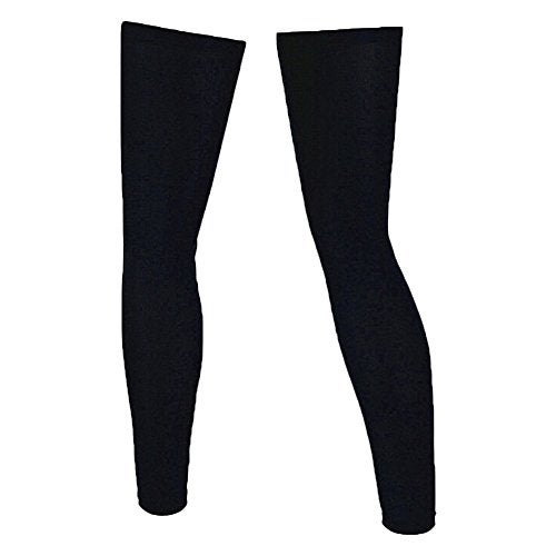 Cosmos 1 Pair Compression Leg Sleeves Sun Protection Leg Sleeves for Bike Cycling Hiking Running Basketball Sports Men and Women Full Length Black Color XLarge - Image 1