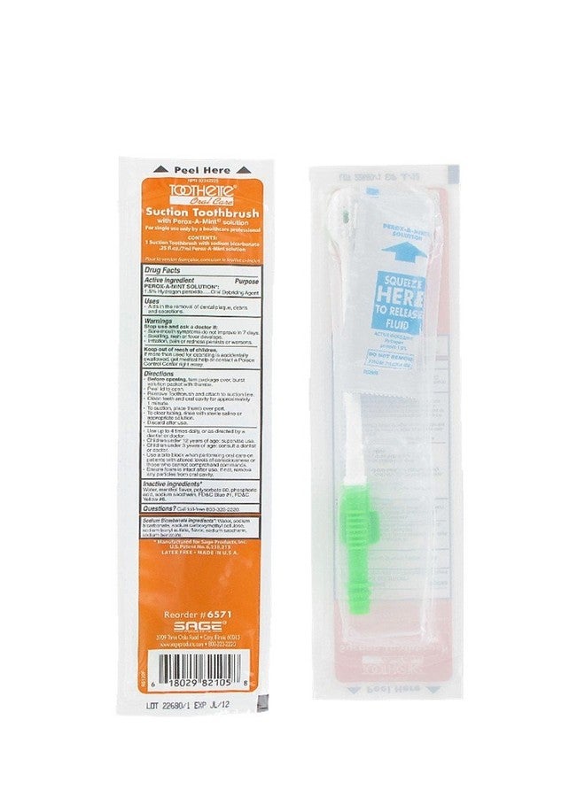 Toothette® Oral Care Single Use Suction Toothbrush System with Perox-A-Mint Solution