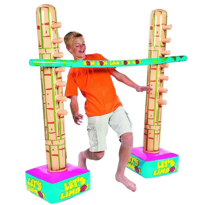 Fun Express Limbo Game for Kids and Adults - 5 Feet Tall Adjustable Carnival Games Set for Birthday Party Games | Outdoor Games for Pool Party, Luau Games & Field Day Activities | 3-Piece Vinyl Kit - Image 1