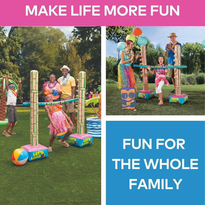 Fun Express Limbo Game for Kids and Adults - 5 Feet Tall Adjustable Carnival Games Set for Birthday Party Games | Outdoor Games for Pool Party, Luau Games & Field Day Activities | 3-Piece Vinyl Kit - Image 4