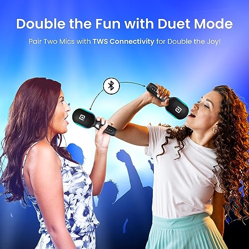 Portronics Dash 2, 2400-2480 MHz Wireless Bluetooth Karaoke Mic with 10W Speaker,Upto 10 Hour Playtime, Dynamic RGB Lights, Music Recording, Duet Singing, Mini Karaoke Machine for Car Travel - Image 4