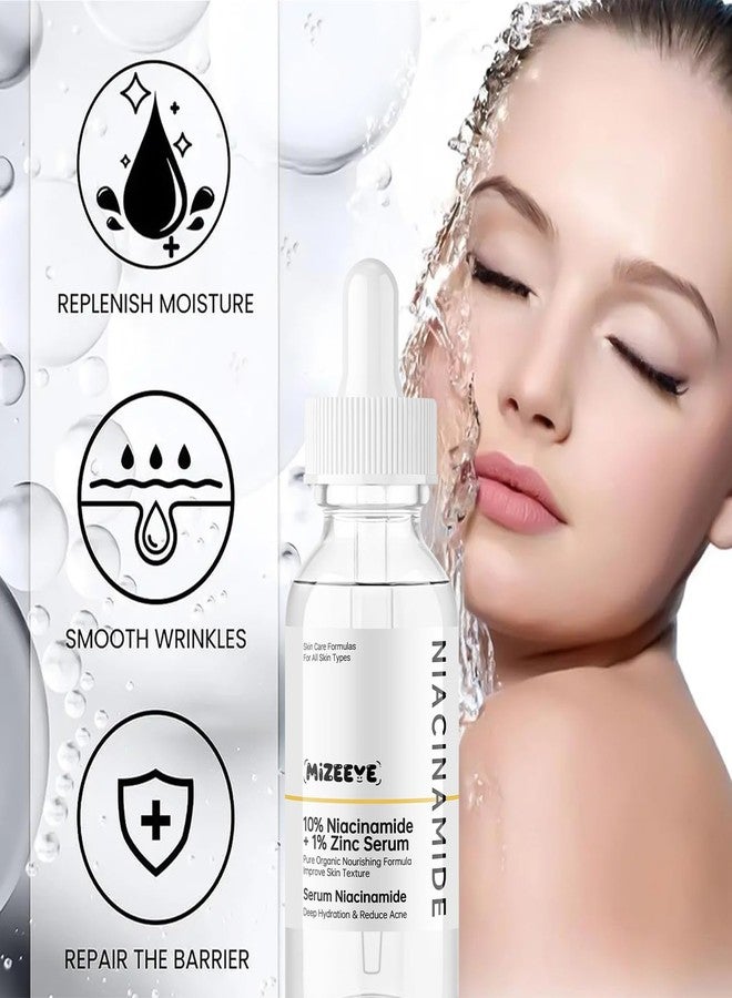 MIZEEYE Niacinamide 10% + Zinc 1% Face Serum for Women, 2 PCS Refreshing Niacinamide Facial Serum For Acne. - Image 2