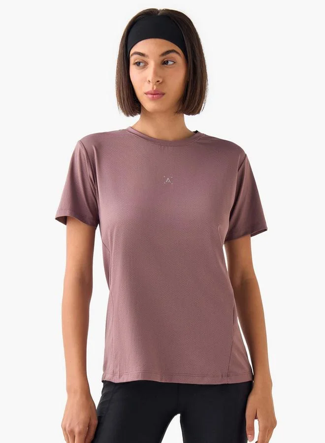 Active Crew Neck Short Sleeves T-shirt with Print