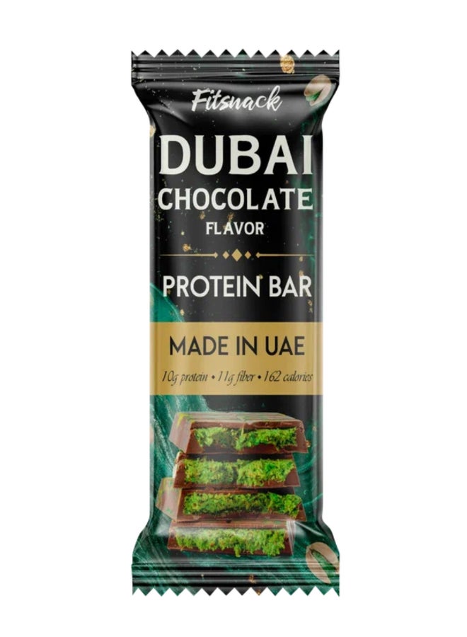 Dubai Chocolate Protein Bar with Crunchy Kunafa & Pistachio Paste Filling, High Protein, No Added Sugar Chocolate Bar