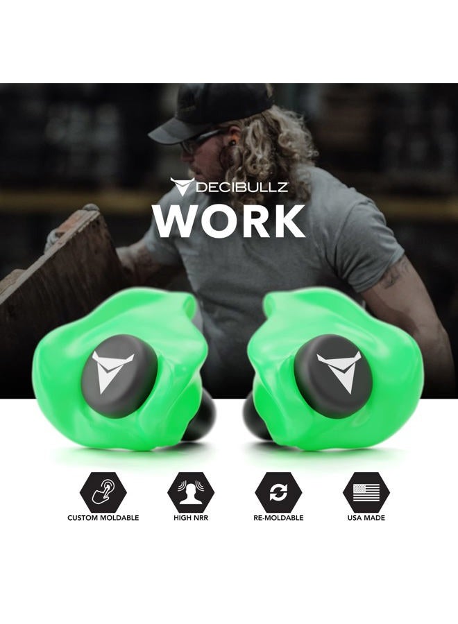 Decibullz Custom Molded Earplugs, 31dB Highest NRR, Comfortable Hearing Protection for Shooting, Travel, Work and Concerts (Green)… - Image 5