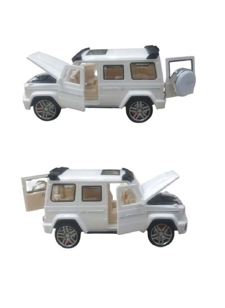 1:32 Scale Mercedes-Benz G63 AMG Diecast Plastic Pull Back Toy Car with Sound and Light for Kids and Adults (White)  - Image 2