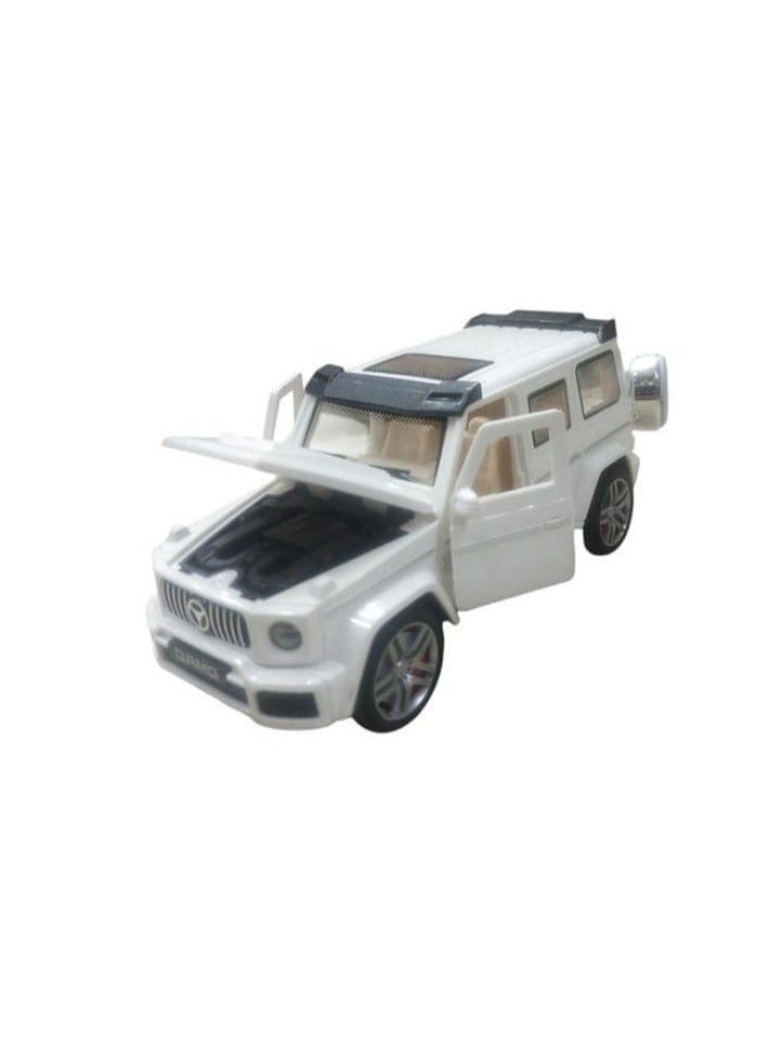 1:32 Scale Mercedes-Benz G63 AMG Diecast Plastic Pull Back Toy Car with Sound and Light for Kids and Adults (White)  - Image 3