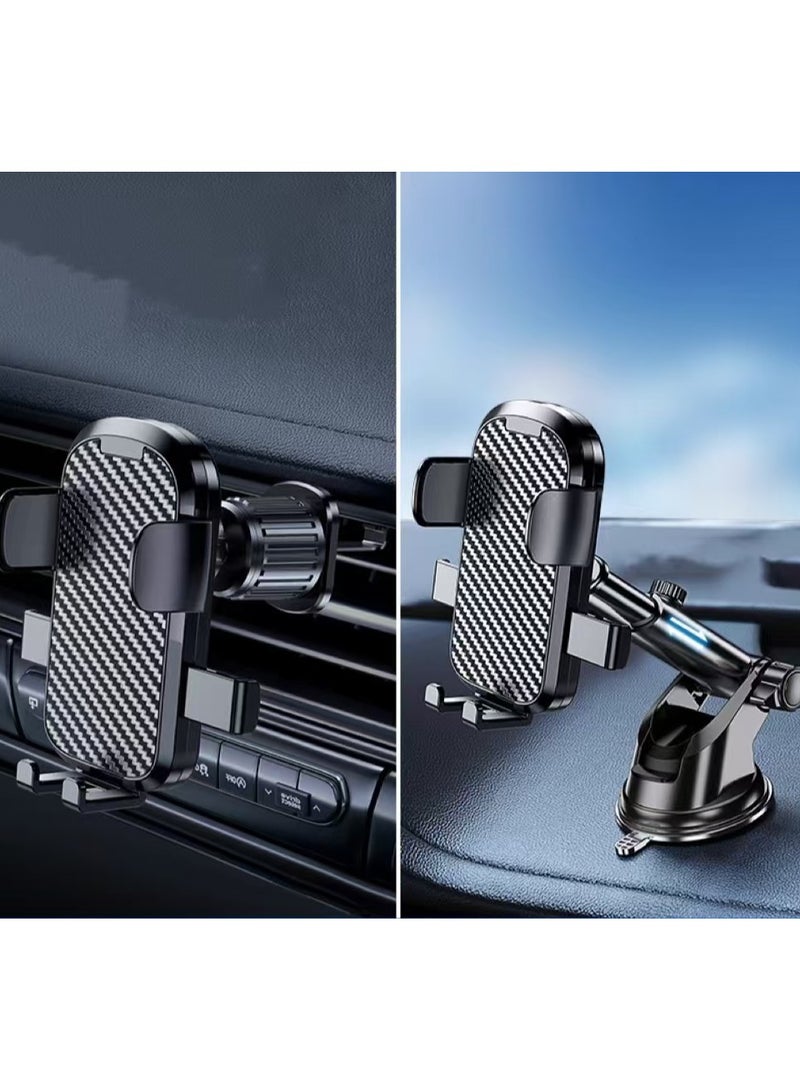 Car Phone Holder Phone Holder Fits Car Windshield Dashboard Air Vent Universal Hands-Free Car Phone Holder Fits Smartphones Apple iPhone 15 14 13 12 Pro Max Samsung Galaxy S - Image 1