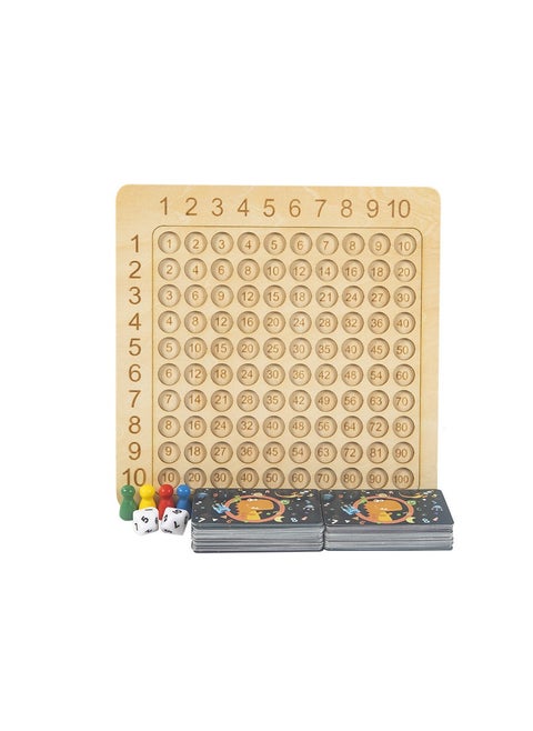 Wooden Montessori Math Multiplication Board Game Educational Board Games for Kids Preschool Funny Counting Toy for Toddlers Child