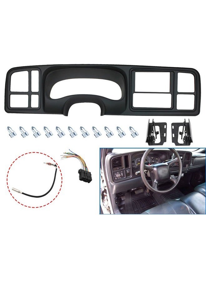 YHB Double DIN Car Stereo Radio Install Dash Kit W/Wiring Harness & Antenna Adapter Fit 1999-2002 GM Full-Size Trucks/SUV's Silverado Sierra - Image 2