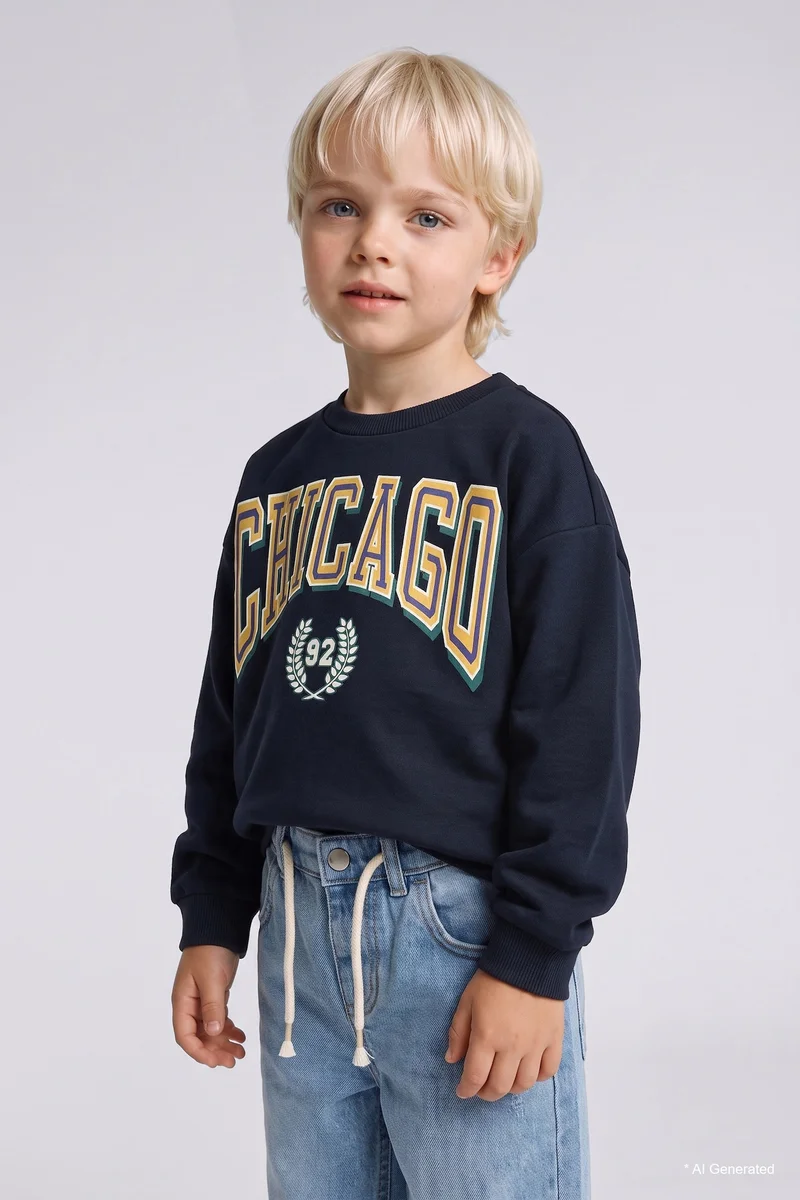 ديفاكتو Oversize Fit Printed Sweatshirt